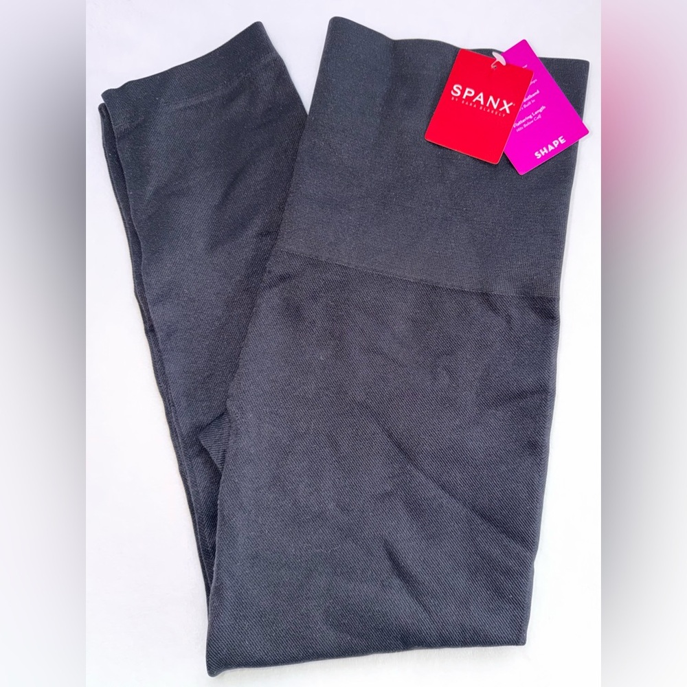 Spanx Black Cropped Lamn High Waisted Leggings Size XL $68 NWT